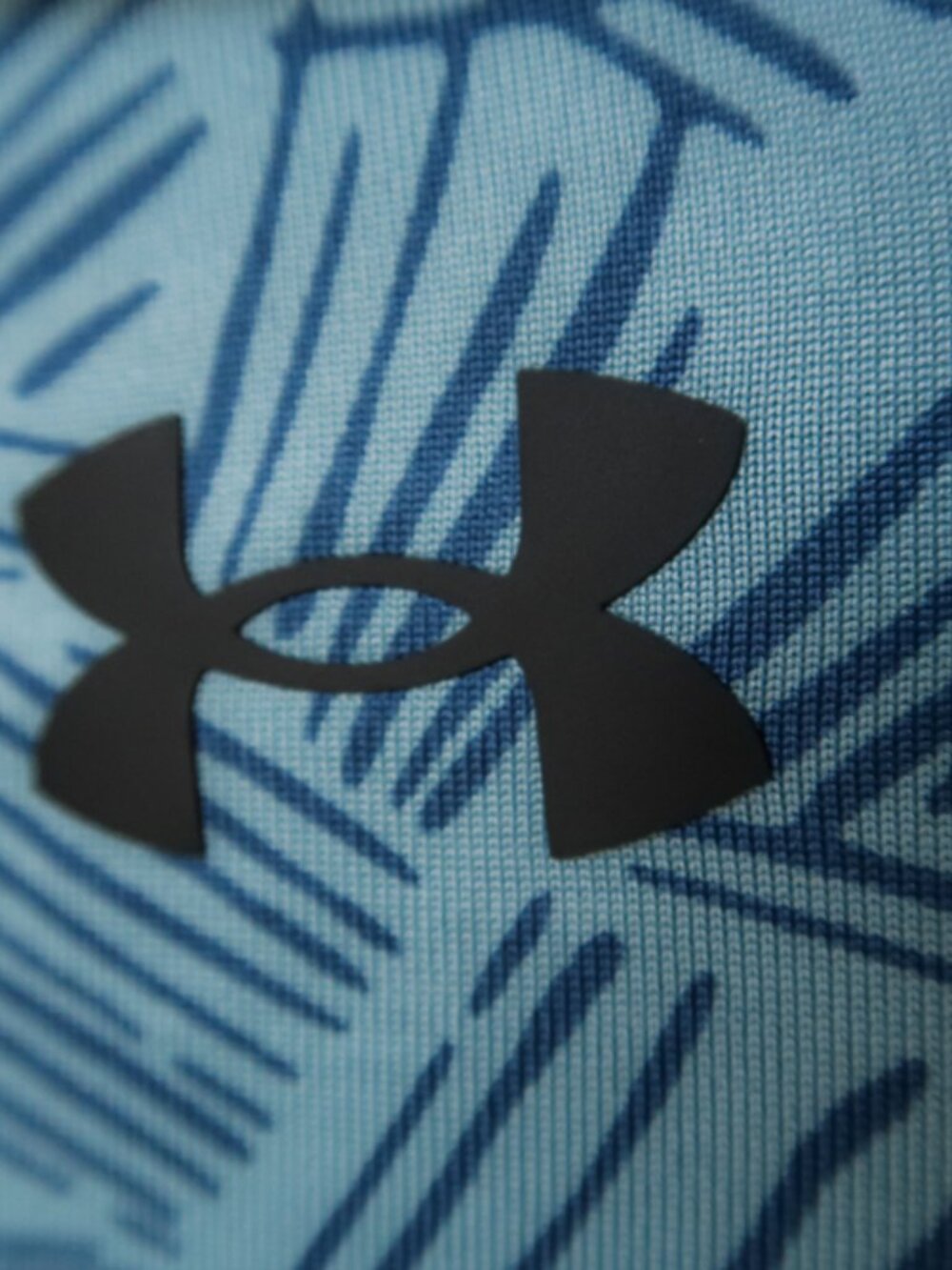 Under Armour The Playoff Polo Blue Graphic Stretch Polo (L) OMG!